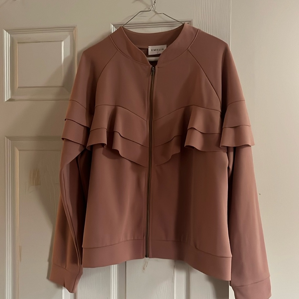 Like new Blush pink light weight bomber jacket-Large